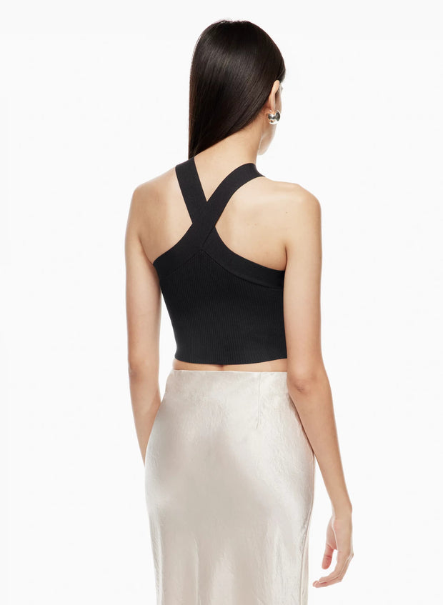 Sculpt Knit Criss Cross Cropped Tank